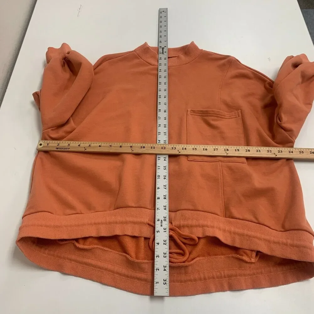 Nap Loungewear Oversized Sweater Womens M Medium Pumpkin Mock Neck Patch Pocket
